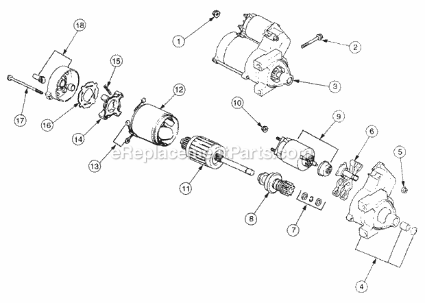 Cub Cadet 2185 (326006-389000, 13A-288-100, 136-288-100) Tractor & 1I017G - 1I310G Electric Starter Diagram