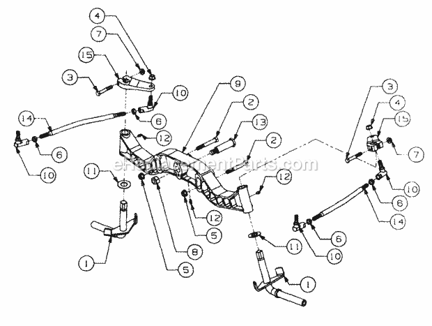 Cub Cadet 2185 (326006-389000, 13A-288-100, 136-288-100) Tractor & 1I017G - 1I310G Front Axle and Connections Diagram