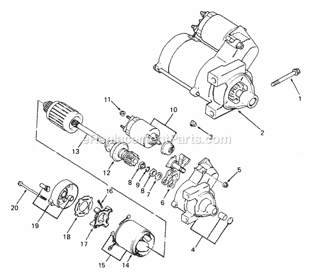 Cub Cadet 2284 (864501-899000, 14A-734-100, 146-734-100, 145-) Super Garden Tractor Electric Starter Diagram