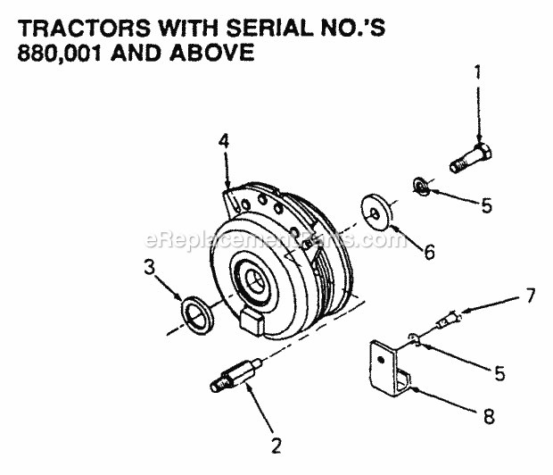 Cub Cadet 2284 (864501-899000, 14A-734-100, 146-734-100, 145-) Super Garden Tractor Pto Clutch S/N 880,001 and Above Diagram