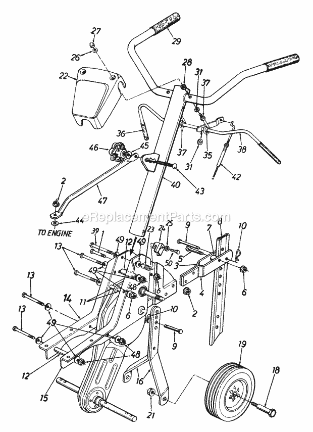 Cub Cadet 340 (215-340-100) (1995) Engine Cylinder Assembly and Throttle Accessories, Muffler Diagram