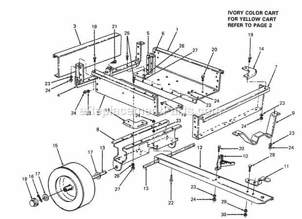 Cub Cadet 368 (190-368-100, 190-368A100, 190-368B100) 10 Cu. Ft. Hd Utility Cart 10 Cu. Ft. Utility Cart- Ivory Diagram