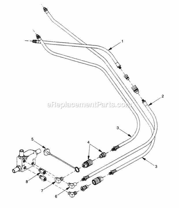 Cub Cadet 476 (590-476-100) Loader Hydraulic Hoses & Fittings Diagram