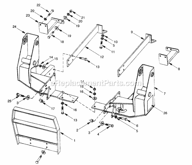 Cub Cadet 476 (590-476-100) Loader Loader Mount Without Side Frames (S/N 11099 and Below) Diagram