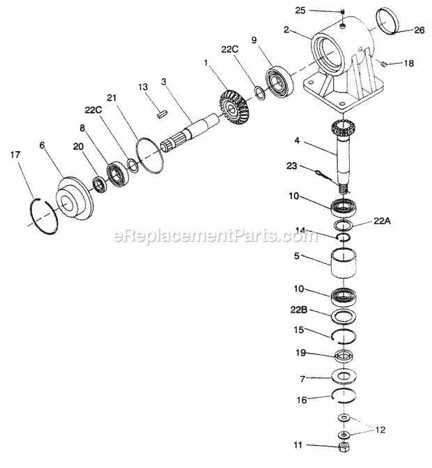 Cub Cadet 483 (590-483-100) 72-In Rear Mount Mower Gearbox Assembly Diagram