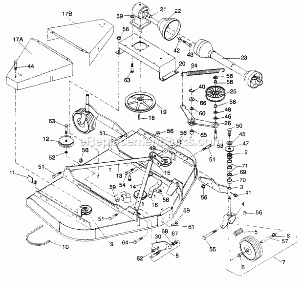 Cub Cadet 483 (590-483-100) 72-In Rear Mount Mower Main Frame Assembly Diagram