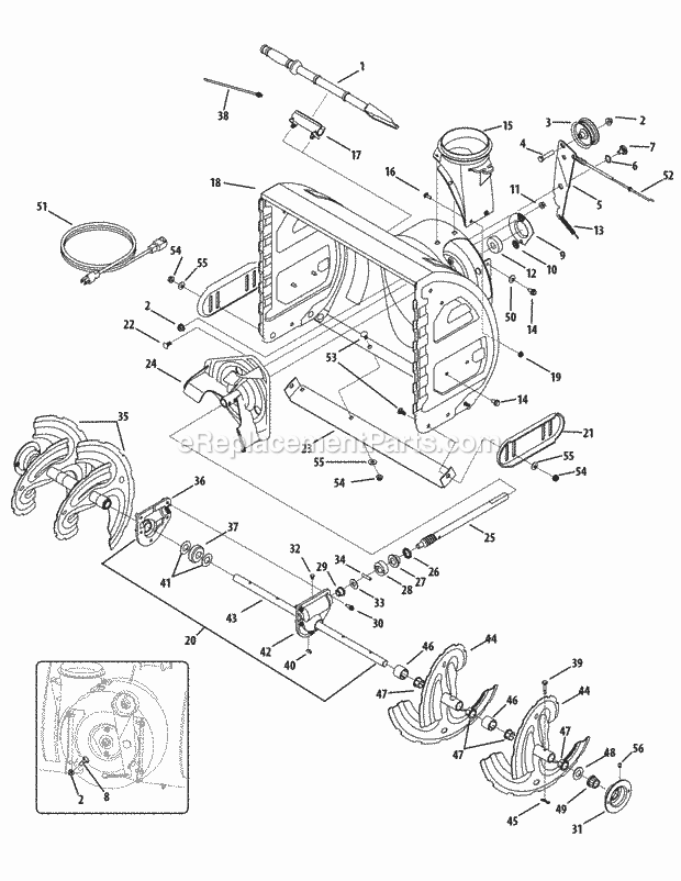 Cub Cadet 526WE (31AE6GTS710) (2007) Snow Thrower Auger & Auger Housing Diagram