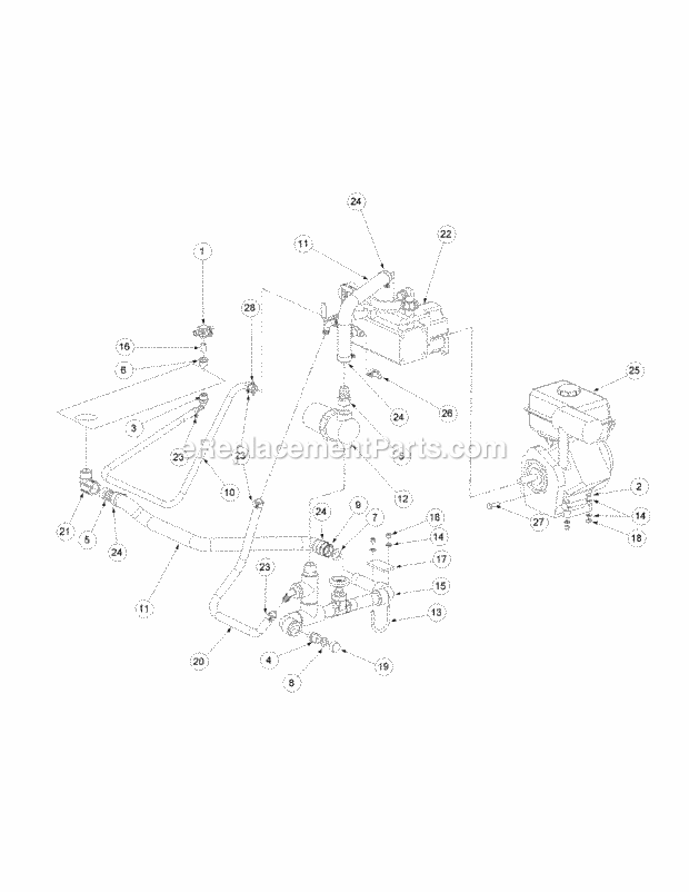 Cub Cadet 56A703QJ750 (2010 & Before) 100 Gallon Sprayer Engine & Pump Assembly Diagram