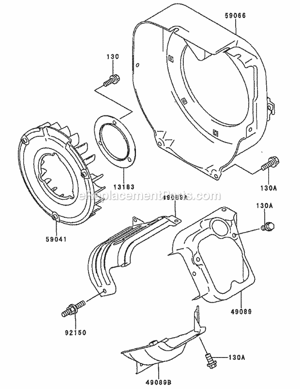 Cub Cadet 56A843VK (56A843VK750) Renovator Kawasaki Fe250d-As09 Cooling Diagram