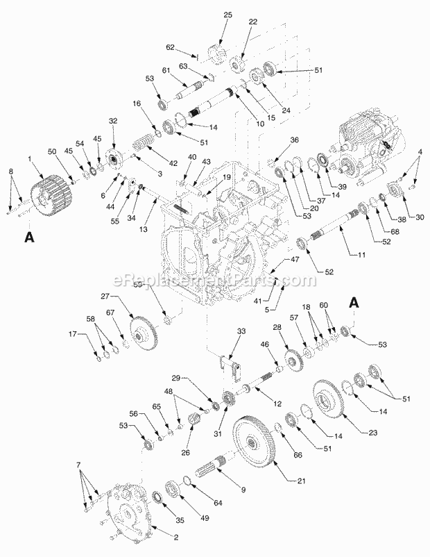 Cub Cadet 6284 (54AT64H-710, 54AD64H-710, 54BD64H-710, 54BT64) Tractor Pto Drive 2007 & After Diagram