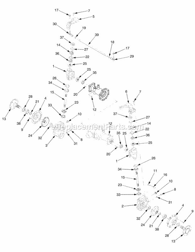 Cub Cadet 6284 (54AT64H-710, 54AD64H-710, 54BD64H-710, 54BT64) Tractor Axle Assembly 4wd (Part 1) Diagram