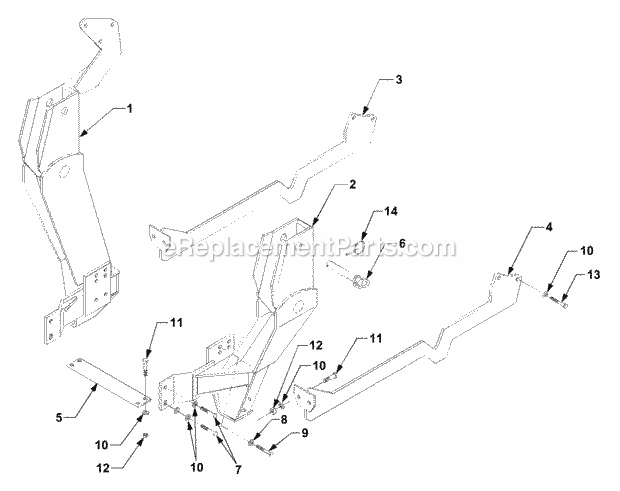 Cub Cadet 641 (590-641-100) Front Loader 66-In Mounting Brackets and Hardware Diagram