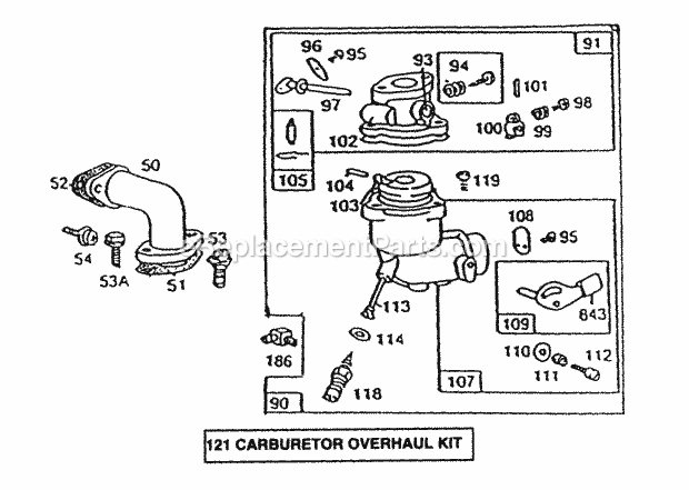 Cub Cadet 650C (246-650C100) (1996) Engine Carburetor Assembly Diagram