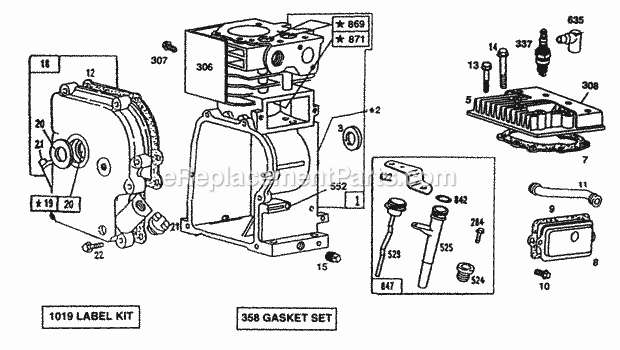 Cub Cadet 650C (246-650C100) (1996) Engine Cylinder Assembly Diagram