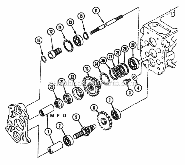 Cub Cadet 7000 (54A-413D100) Tractor Transmission - Mfd Live (Part 3) Diagram