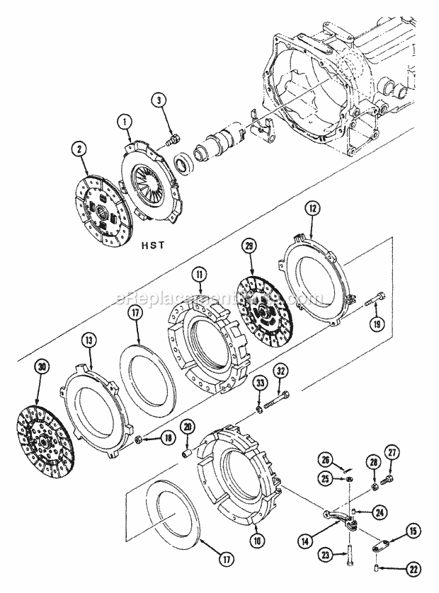 Cub Cadet 7000 (54A-413D100) Tractor Clutch - Gear Drive Dual Diagram