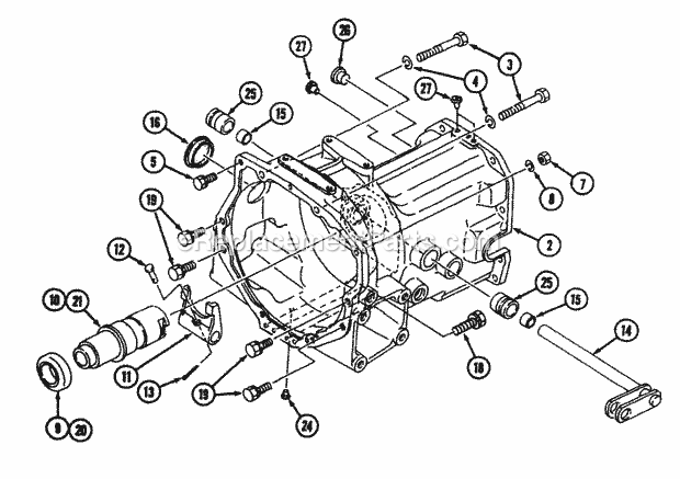 Cub Cadet 7000 (54A-413D100) Tractor Clutch Housing - Hst Single Diagram