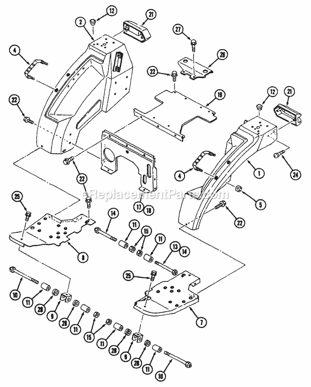 Cub Cadet 7000 (54A-413D100) Tractor Fender & Step - Hst Diagram