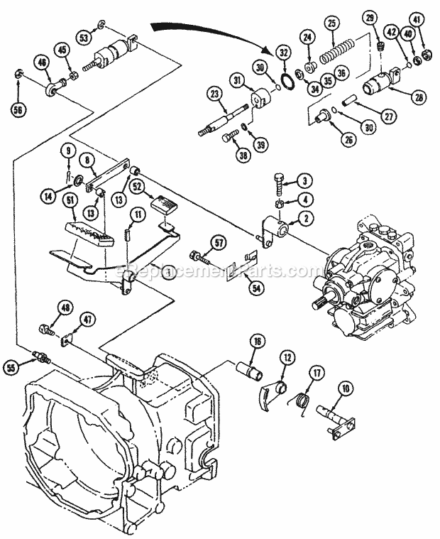 Cub Cadet 7000 (54A-413D100) Tractor Hst Control (Part 1) Diagram