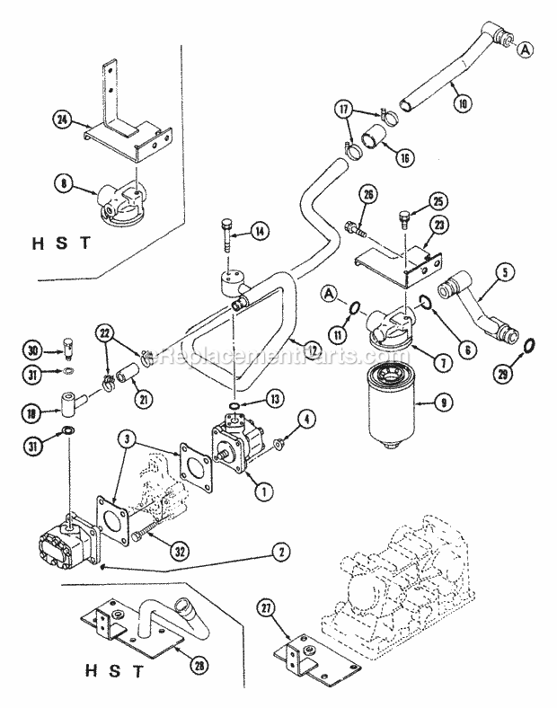 Cub Cadet 7000 (54A-413D100) Tractor Hydraulic Line - Gear Drive (Part 1) Diagram