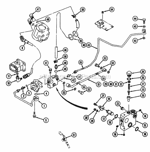 Cub Cadet 7000 (54A-413D100) Tractor Hydraulic Line - Gear Drive (Part 2) Diagram