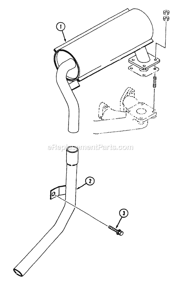 Cub Cadet 7000 (54A-413D100) Tractor Muffler Diagram