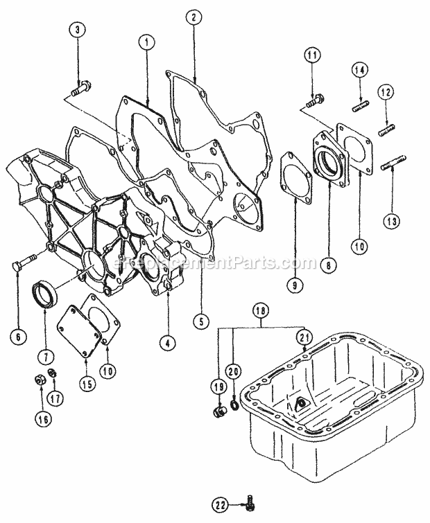 Cub Cadet 7000 (54A-413D100) Tractor Oil Pan & Gear Case Diagram