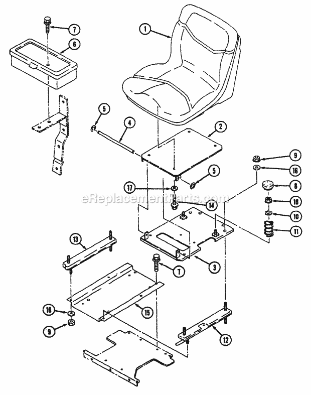 Cub Cadet 7000 (54A-413D100) Tractor Seat & Tool Box Diagram