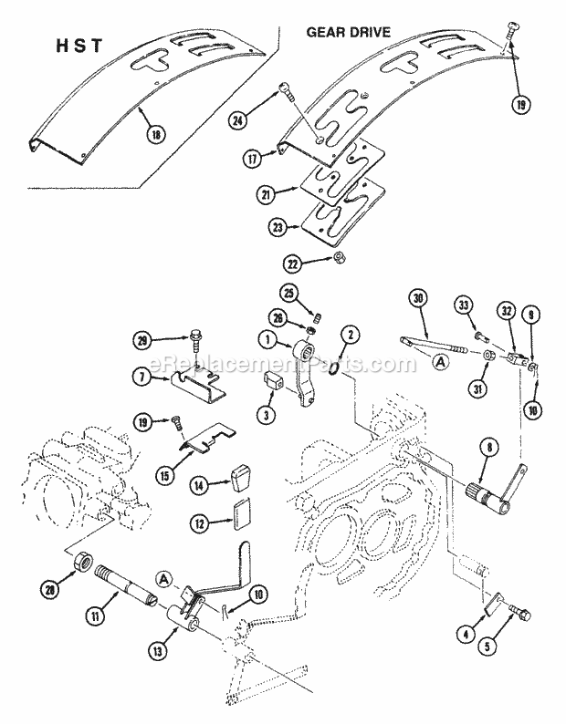 Cub Cadet 7000 (54A-413D100) Tractor T/M Control - Gear Drive Diagram