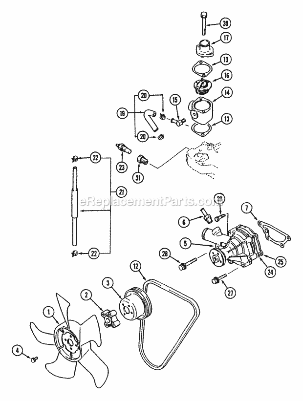 Cub Cadet 7192 (544-412D100, 546-412D100) Tractor Cooling Parts - 19hp Diagram