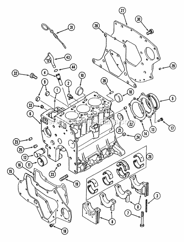 Cub Cadet 7192 (544-412D100, 546-412D100) Tractor Crankcase - 19hp Diagram