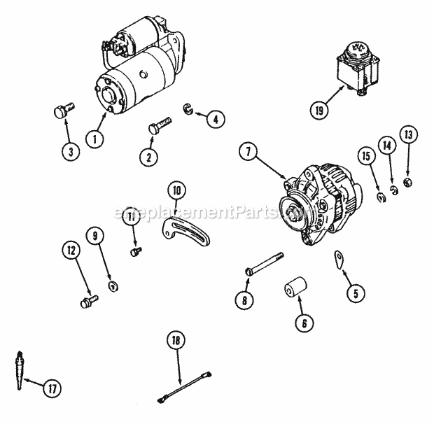 Cub Cadet 7192 (544-412D100, 546-412D100) Tractor Electrical Equipment - 19hp Diagram