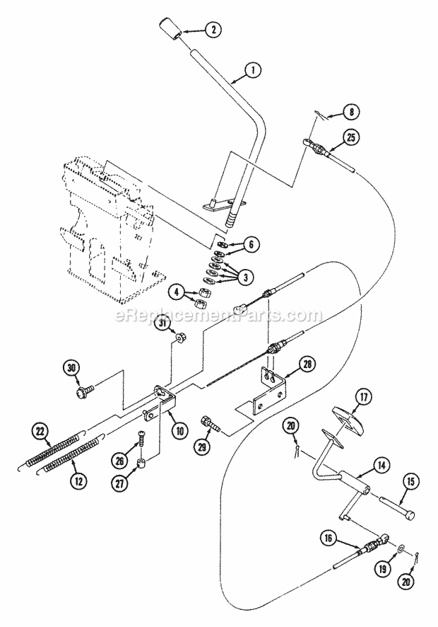 Cub Cadet 7192 (544-412D100, 546-412D100) Tractor Engine Controls (Gear) Diagram