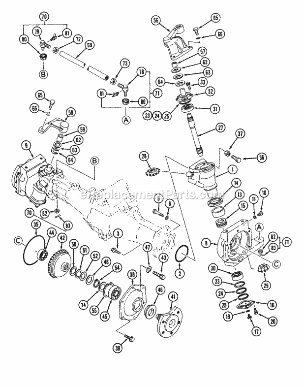 Cub Cadet 7192 (544-412D100, 546-412D100) Tractor Front Axle - Mfd, 4wd (Part 3) Diagram