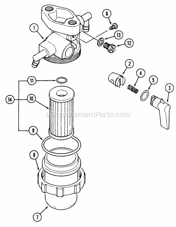 Cub Cadet 7192 (544-412D100, 546-412D100) Tractor Fuel Filter - 19hp Diagram