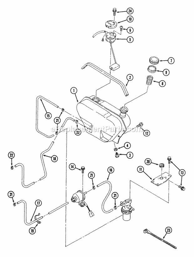 Cub Cadet 7192 (544-412D100, 546-412D100) Tractor Fuel Line (Part 1) Diagram