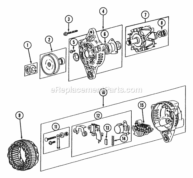 Cub Cadet 7192 (544-412D100, 546-412D100) Tractor Alternator - 19hp Diagram