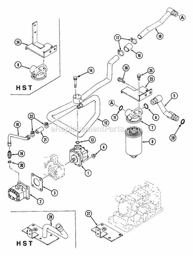 Cub Cadet 7192 (544-412D100, 546-412D100) Tractor Hydraulic Line - Gear Drive Diagram