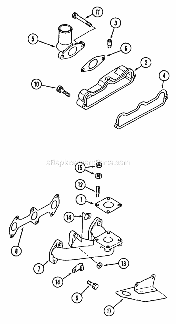 Cub Cadet 7192 (544-412D100, 546-412D100) Tractor Intake & Exhaust Parts - 19hp Diagram