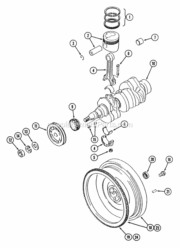 Cub Cadet 7192 (544-412D100, 546-412D100) Tractor Main Moving Parts - Dual Clutch Diagram