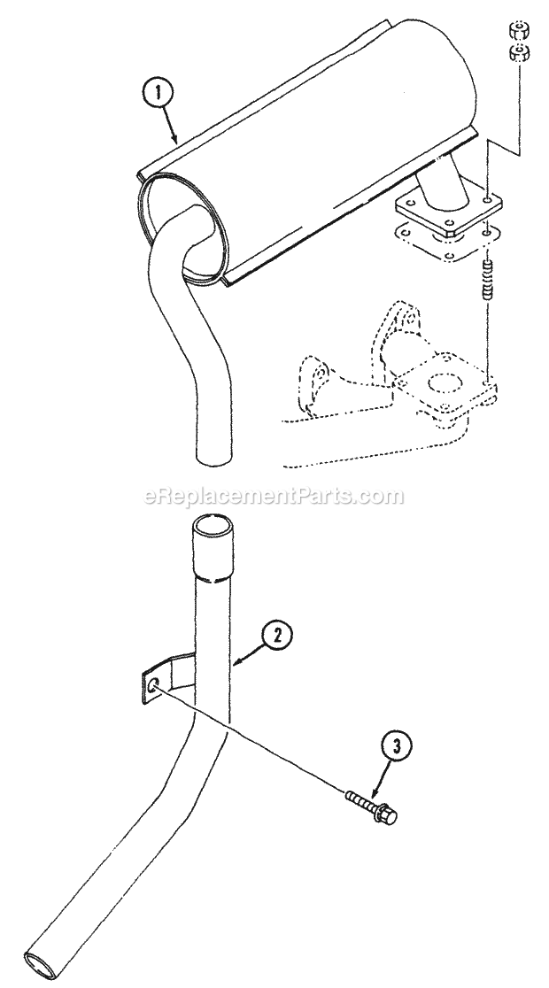 Cub Cadet 7192 (544-412D100, 546-412D100) Tractor Muffler Diagram