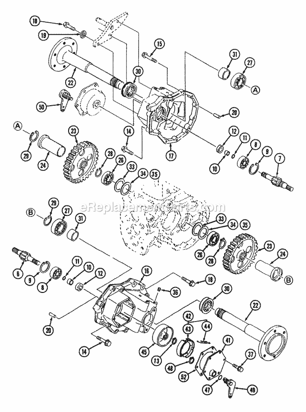 Cub Cadet 7192 (544-412D100, 546-412D100) Tractor Rear Axle Diagram