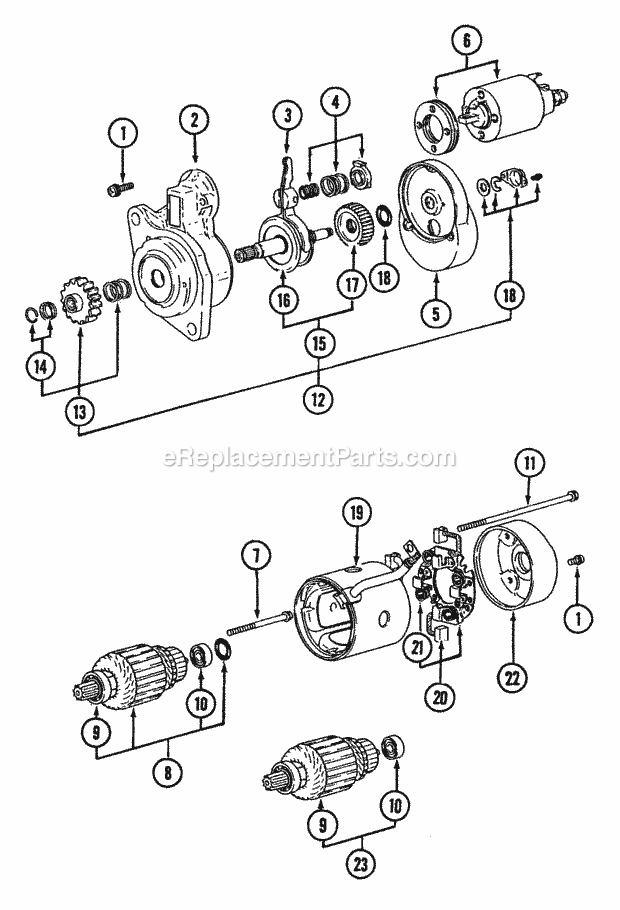 Cub Cadet 7192 (544-412D100, 546-412D100) Tractor Starter - 19hp Diagram