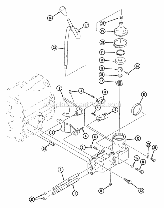 Cub Cadet 7192 (544-412D100, 546-412D100) Tractor T/M Control Diagram