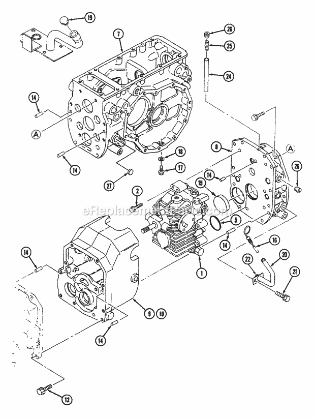 Cub Cadet 7192 (544-412D100, 546-412D100) Tractor Transmission Live - 2wd Diagram