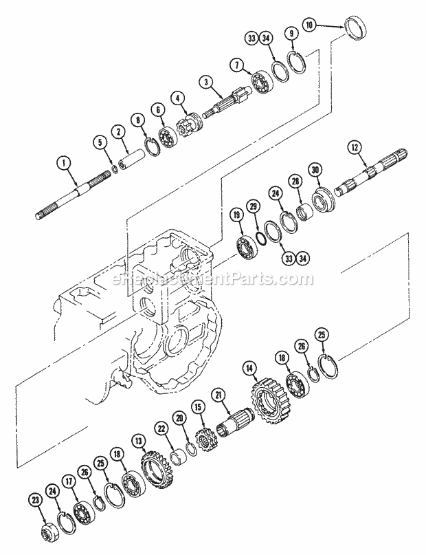 Cub Cadet 7192 (544-412D100, 546-412D100) Tractor Transmission Live - 2wd (Part 4) Diagram