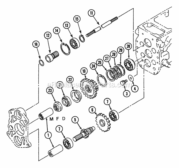 Cub Cadet 7192 (544-412D100, 546-412D100) Tractor Transmission Live - Mfd (Part 3) Diagram