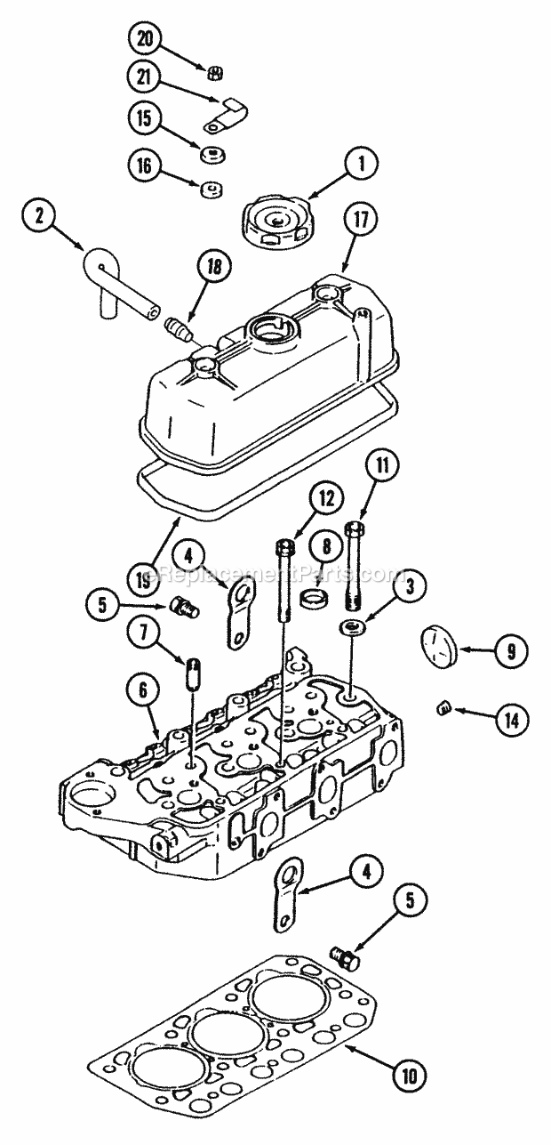 Cub Cadet 7193 (546A422-100, 546C422-100) Tractor Cylinder Head - 19hp Diagram