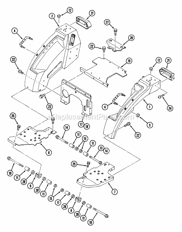 Cub Cadet 7193 (546A422-100, 546C422-100) Tractor Fender and Step (Hst) Diagram