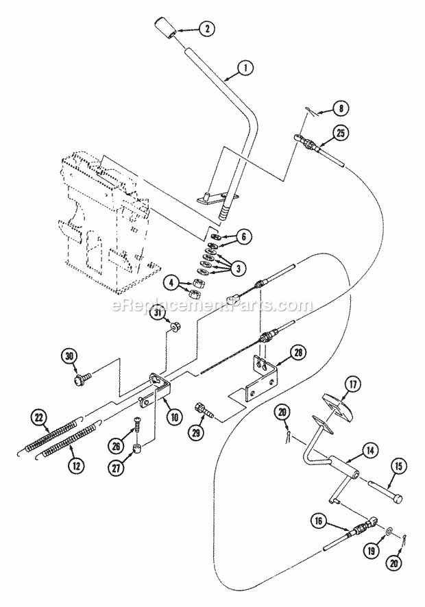 Cub Cadet 7195 (544-442D100, 545-442D100) Tractor Engine Controls (Gear) Diagram